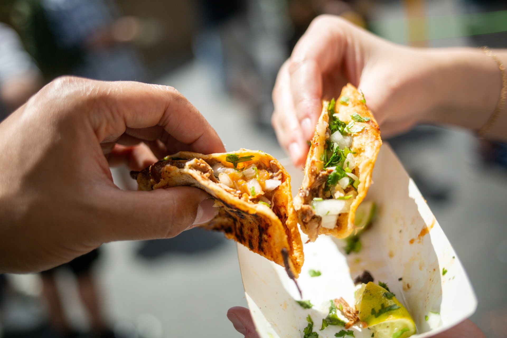 Tacos at a Taco Stand